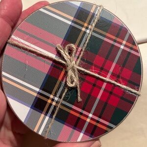 Pottery Barn Stewart Plaid Drink Coasters